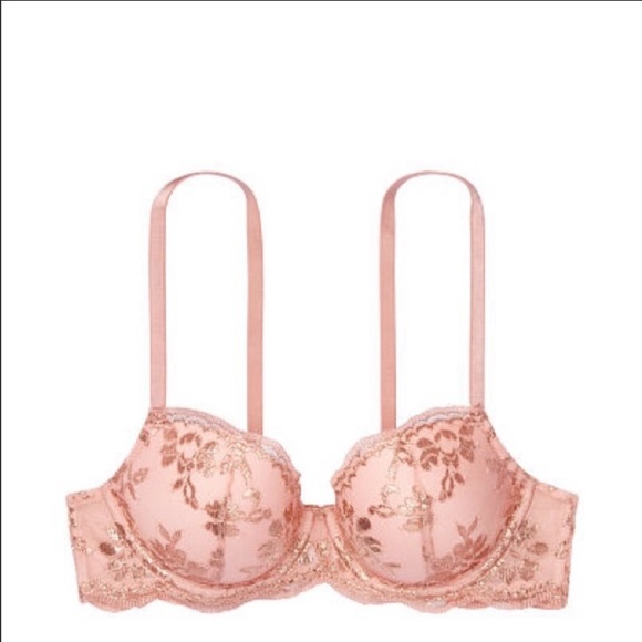 Victoria's Secret Other - Victorias Secret Pink Gold Floral Dream Angels Bra